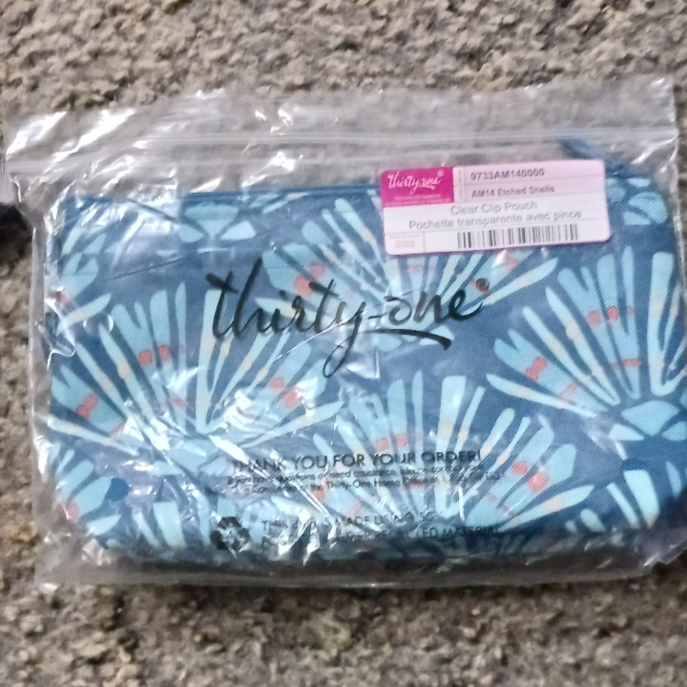 Thirty-One Clear Clip Pouch